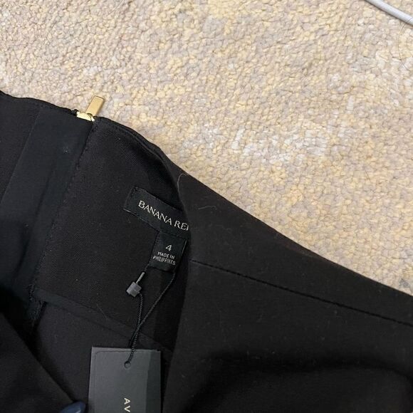 new banana republic black sleeveless asymmetrical top midi dress - Picture 4 of 6